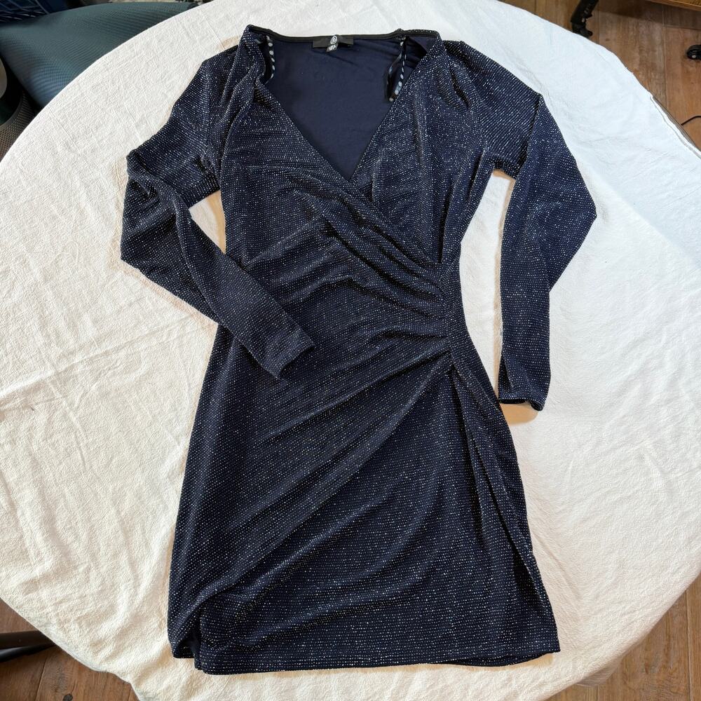 Missguided black sequin dress v neck twist front bachelorette party mini